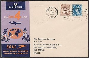 GB 1960 BOAC first flight cover London to Sao Paulo Brazil..................Q389