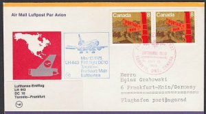 CANADA 1975 Lufthansa first flight cover Toronto to Frankfurt...............F960