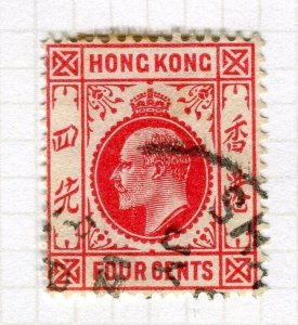 HONG KONG; 1904-07 early Ed VII issue fine used 4c. value, Shanghai