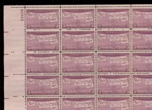 US #858, 3¢ Statehood, Complete sheet of 50, og, NH a few perf seps otherwise VF