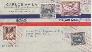 Salvador 3c Atlacatl, 5c Conspiracy of 1811 (2), and 25c Mail Plane Over San ...