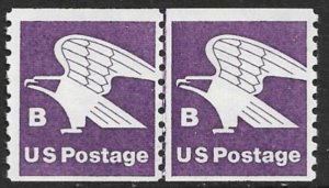 USA 1981 B (18c) EAGLE Coil JOINT LINE PAIR Sc 1820 MNH