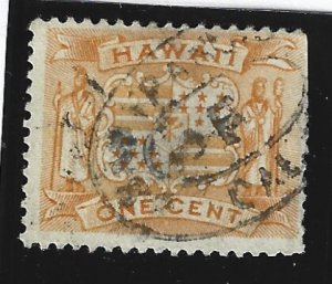 HAWAII Scott #74 Used  1c Coat of Arms with SF Paquet Boat Cancel 2019 CV $1.50+