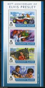 SOLOMON ISLANDS  2015  80th BIRTH ELVIS PRESLEY SHEET  MINT NH