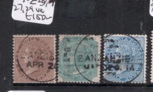 Zanzibar India Used Abroad SG Z25 Z27 Z29 VFU (2dmf)