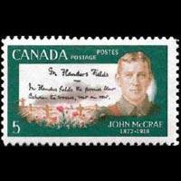 CANADA 1968 - Scott# 487 Author McCrae Set of 1 NH