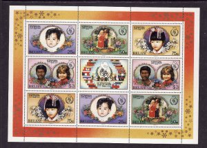 Belize-Sc#838-41-Unused NH sheet of 2 sets-International Peace Year-1986-