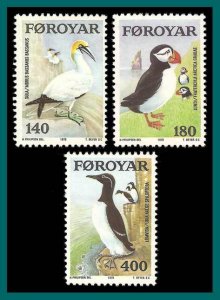 Faroe Islands 1978 Sea Birds, MNH 36-38,SG35-SG37