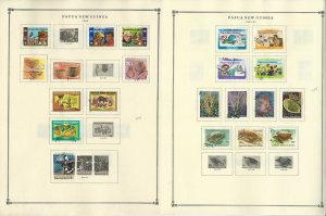 Papua New Guinea Stamp Collection 20 Scott International Pages, 1977-88, JFZ