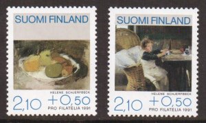 Finland   #B244a-b   MNH  1991  paintings Schjerfbeck