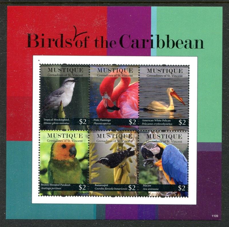 St Vincent Grenadines Mustique, MNH, 2013 Birds of Caribbean x19652a