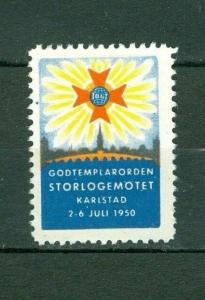 Sweden. Poster Stamp. IOGT. 1950 Karlstad Grandlodge Meeting. Godtemplar Order.