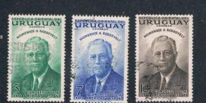 Uruguay 602-04 Used Franklin D. Roosevelt (U0097)