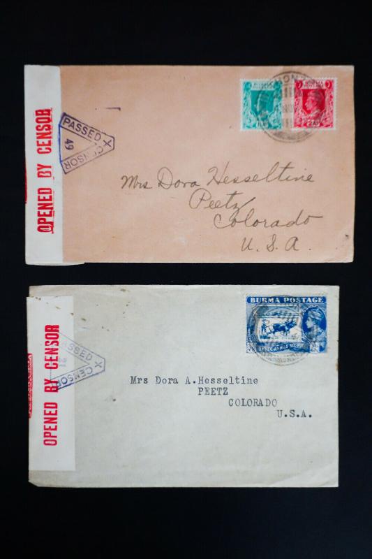 Burma Set of 3 Censored Covers