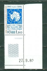 FRENCH SOUTHERN ANTARCTIC 1981 MAP #94  DATED CORNER STAMP MNH