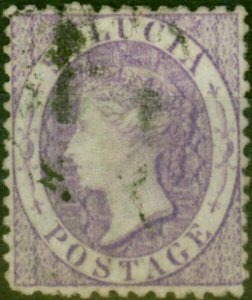 St Lucia 1864 (6d) Mauve SG13a Fine Used (4)