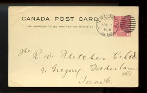 ?House of Assembly 1916 on 2 cent Post Card Admiral Canada