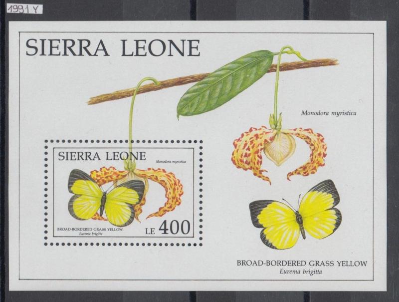 XG-AI640 SIERRA LEONE IND - Butterflies, 1991 Flowers, Orchids, Nature MNH Sheet