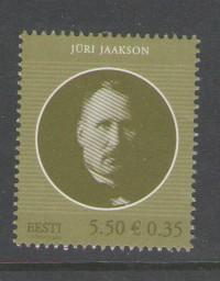 Estonia Sc 631 2010 5.5k Jaakson stamp mint NH