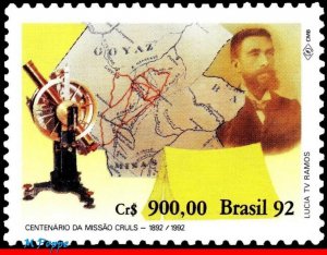 2395 BRAZIL 1992 EXPEDITION OF LUIS CRULS, MAPS, MI# 2504 RHM C-1823, MNH