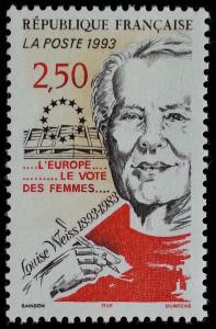 1993 France Louise Weiss, Suffragist Scott 2361 Mint F/VF NH