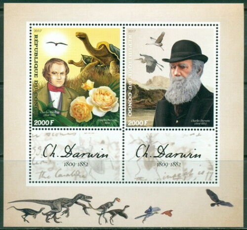 2017 CHARLES DARWIN MINIATURE SHEET MNH SET OF 2 VALUES 