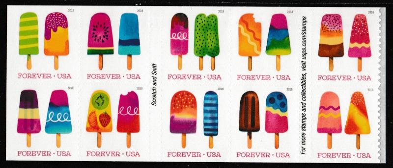 US 5285-5294 5294a Frozen Treats forever block set (10 stamps) MNH 2018