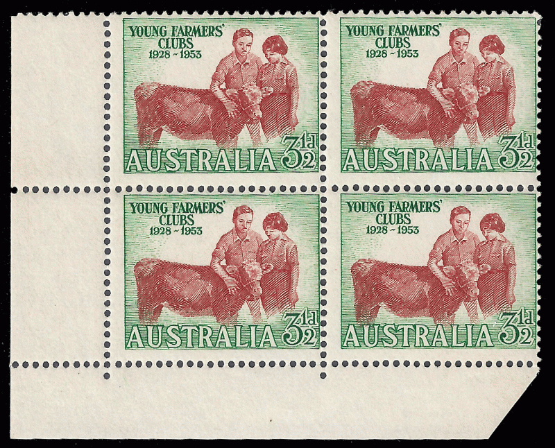 Australia 1953 Young Farmers block of 4, MVLH Sc 262
