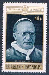 Rwanda 393 Unused Pope Pius XI 1970 (R0421)+