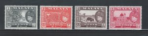 Malaya States - Kedah 1957 Sultan Badlishan Scott # 83 - 86 MH (Short Set)