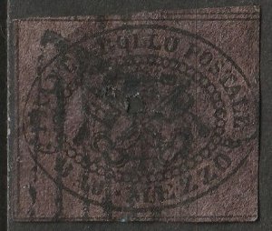 Italy Roman States 1864 Sc 1e Papal States used faulty large hole