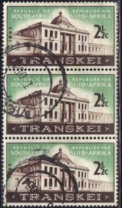 SOUTH AFRICA SC#287 **USED** 2 1/2c 1963 STRIP OF 4 SEE SCAN