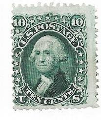 US #68 10c Washington,green, (MNG) CV $375.00