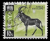 Kenya #21 Used; 10c Sable Antelope (1966)