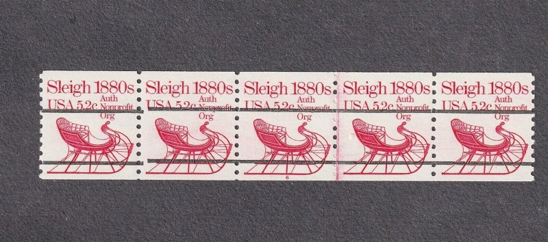 PNC5 5.2c Sleigh P/C 6 Gap 2L US #1900a MNH F-VF