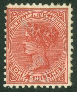 1882-1900 New Zealand 1/- red-brown. Mint, few short perfs. Light crease