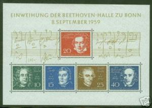 GERMANY Scott 804 Beethoven 1959 MNH** Sheet CV $22.50