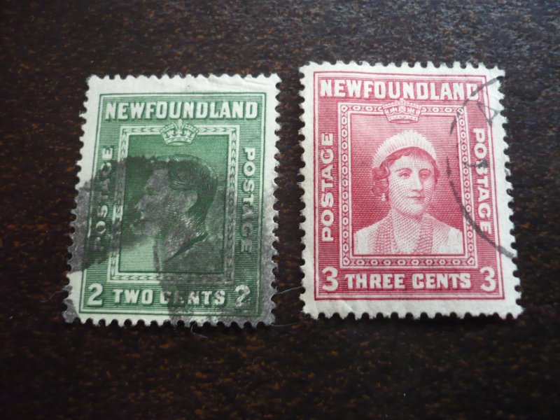 Stamps - Newfoundland - Scott# 245-246 - Used Part Set of 2 Stamps