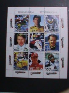 TURKMENISTAN-1999 FERRARI  FOMULAR  RACE CARS & CHAMPIONSHIPS-MNH-SHEET, VF