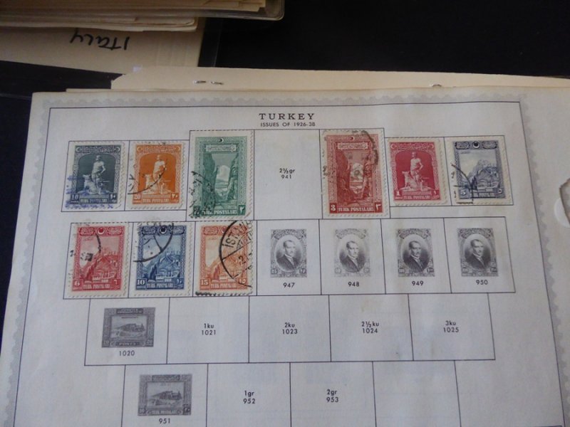 Turkey 1865-1960 Stamp Collection on Album Pages 