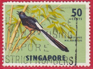 Singapore - 1963 - Scott #66a - used - Bird White-rumped Shama