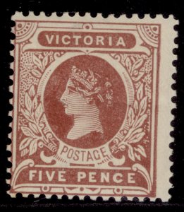 AUSTRALIA - Victoria QV SG391, 5d reddish brown, LH MINT. Cat £23.