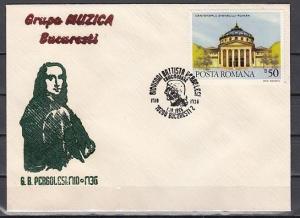 Romania, 1996 issue. 01/OCT/96. Composer G. Pergolesio cancel on Cachet Cover. ^