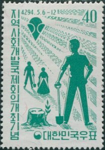 Korea South 1961 SG394 40h Workers and Emblem MLH