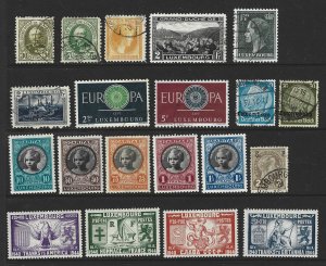 Luxembourg Mint & Used Lot of 20 different stamps  2017 CV $16.45