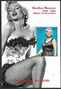 BENIN 2002 MARILYN MONROE Souvenir Sheet MNH