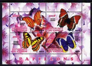 CONGO B. - 2012 - Butterflies of the World #3 - Perf 4v Sheet -MNH-Private Issue