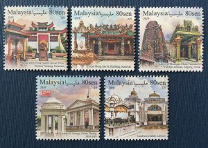 MALAYSIA 2019 Places of Worship 2nd Series Set of 5V MNH