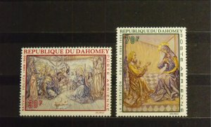 9071   Dahomey   MNH # C89, C90   Christmas 1968    CV$ 2.40