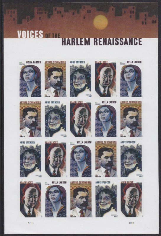 US 5471-5474 5474a Voices of the Harlem Renaissance forever sheet MNH 2020